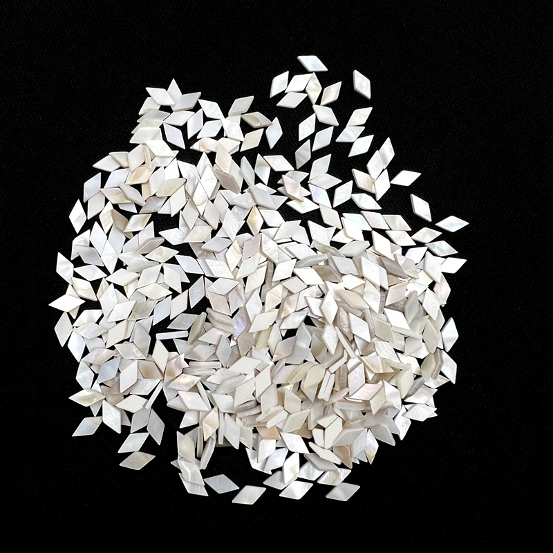 200Pcs white inlay 8mm*4mm mother of pearl shell blanks diamond style