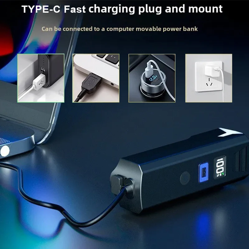 Bucklos luz dianteira da bicicleta 18650 bateria tipo-c recarregável farol poderoso guiador lanterna ciclismo destaques