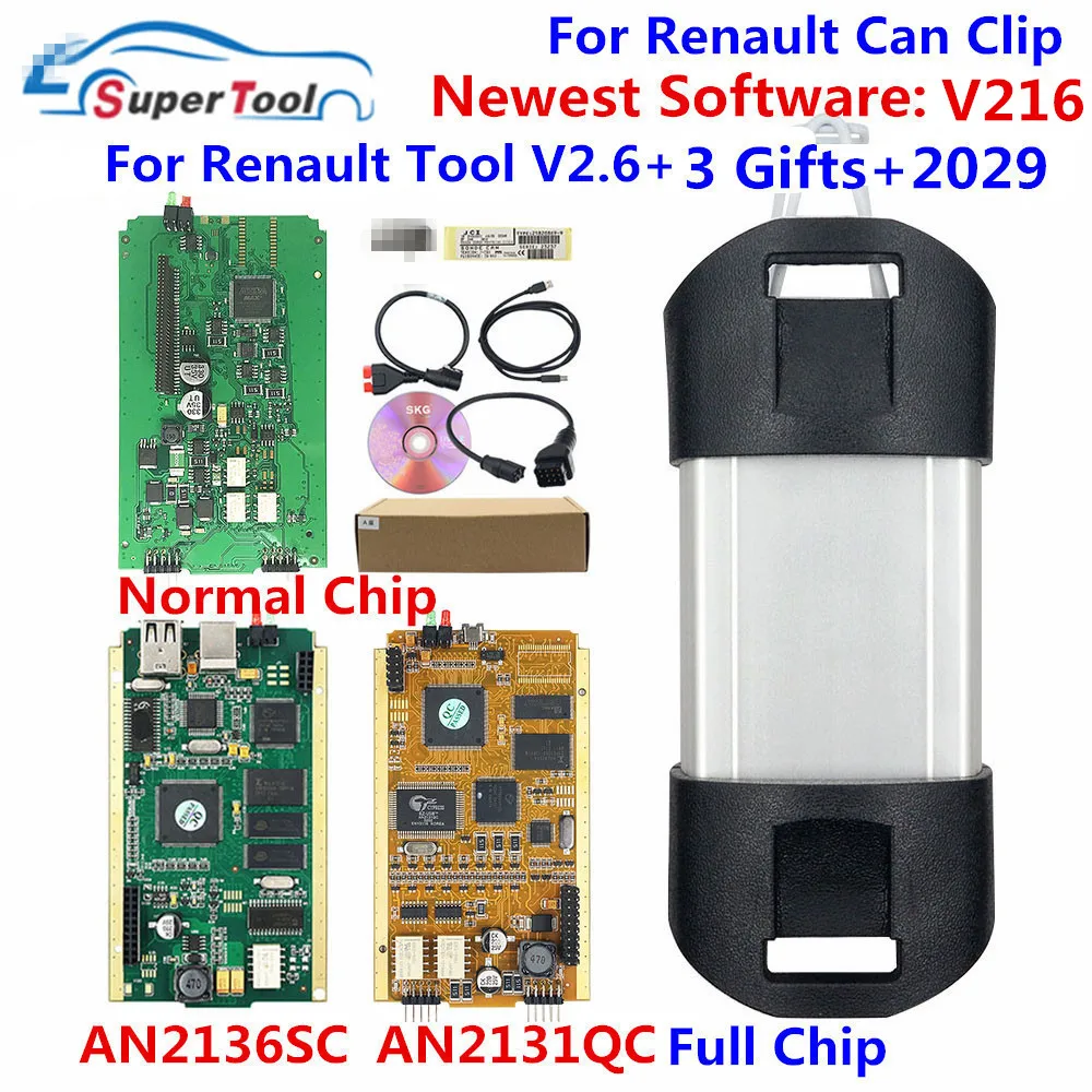 Can Clip V216 Diagnostic Interface For renault Can Clip 212 Gold PCB V178 With NEC Relay AN2131QC AN2135SC Full Chip+Reprog V191