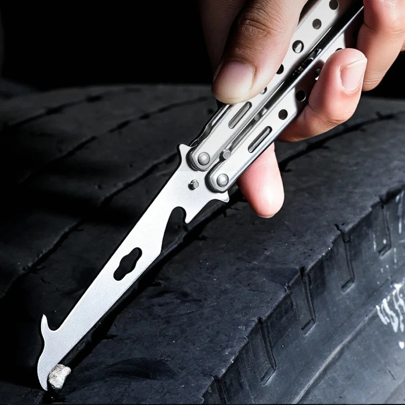 Foldable Tire Cleaning Hook Screwdriver Accessory Motor Tire Stone Cleaner Stone Remover Tire Cleaning Tool Tire Repair Tools