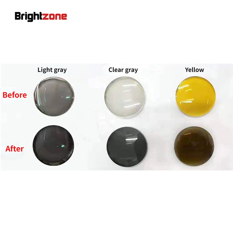 1.56 1.60 Driving Polarized Photochromic Chameleon Change Colors Polarizing Lenses Night Vision Yellow Clear Light Gray Myopia