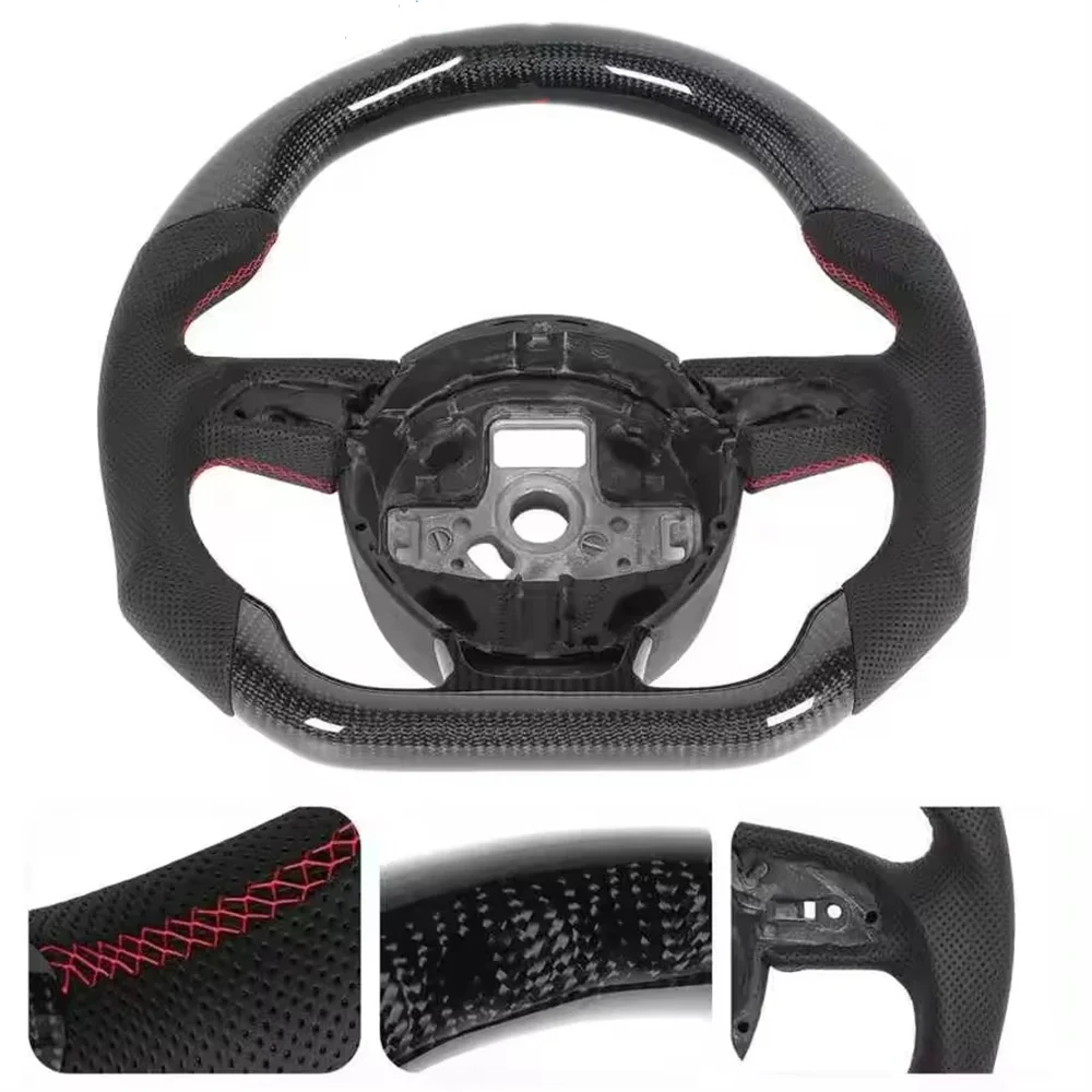 Real Carbon Fiber Steering Wheel For Audi A1 A3 A4 A5 A6 A7 A8 RS3 RS4 RS5 S3 S4 S5 RS6 RS7 Q3 Q5 Q7 Model 100% tested well