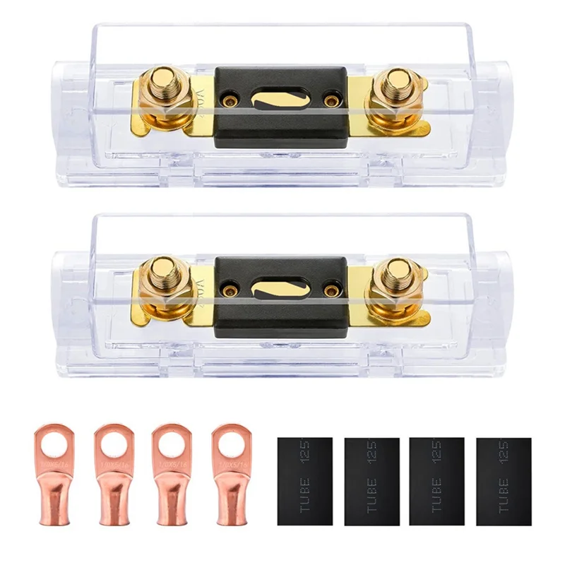 Reliable-2Pcs ANL Fuse Holder Bolt-On Fuse Car Fuse Holders Fusible Link With Fuse 100A Fuses AMP For RV Car Solar