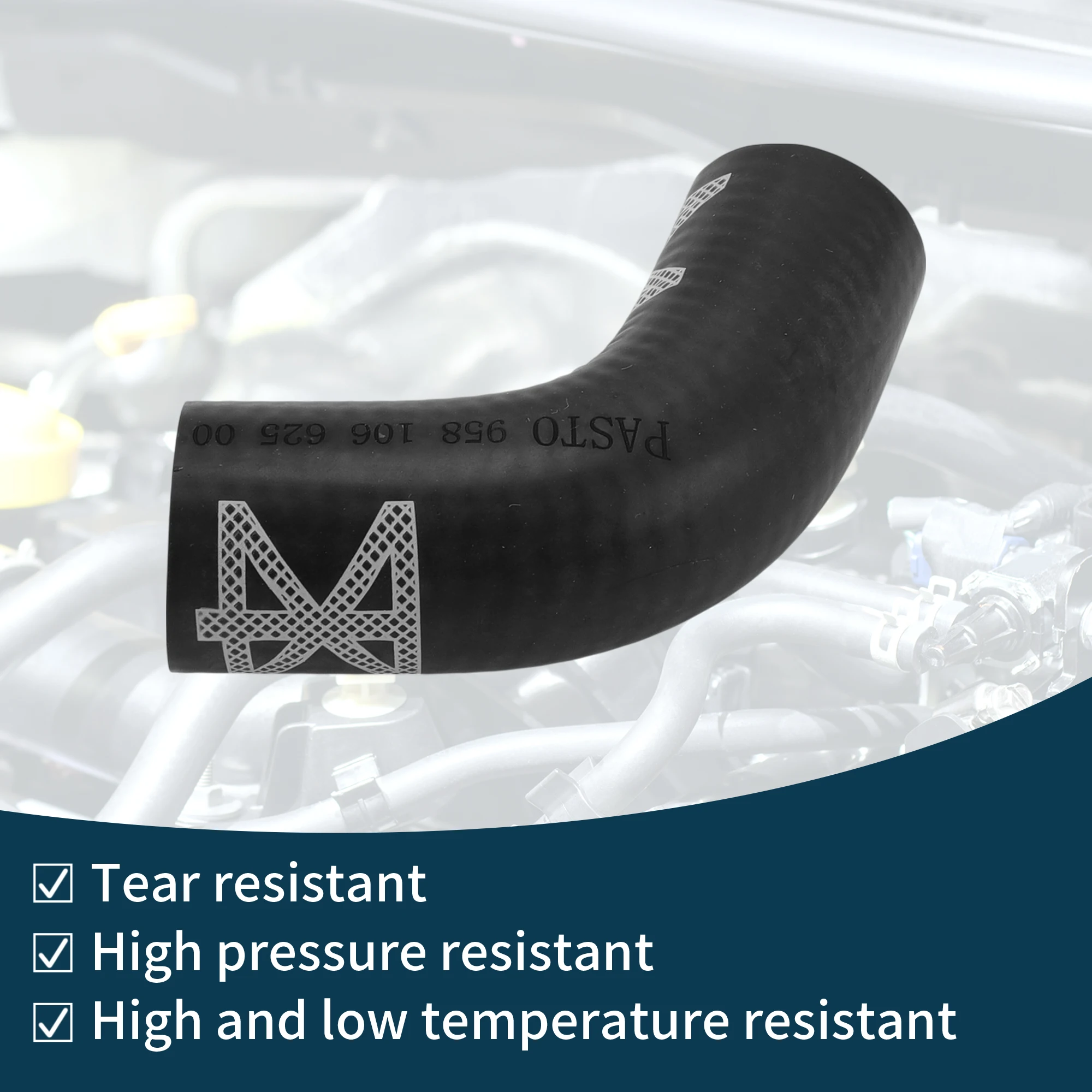 Motoforti Manguera de radiador Manguera de calentador Manguera de salida de radiador Tubo para Porsche Cayenne 2013 Tubo de refrigerante de goma 1 pieza