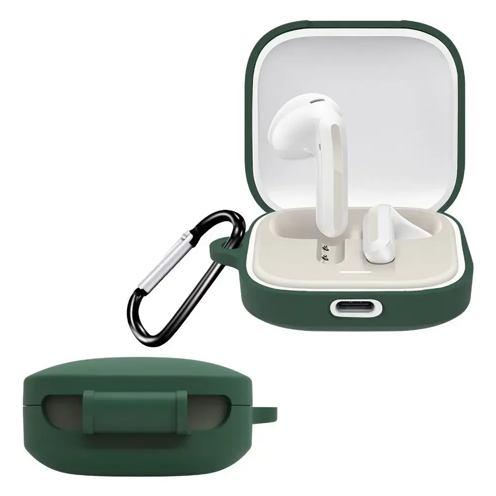 MOUDUNG Casing Pelindung Silikon Baru untuk Redmi Buds 6 Pelindung Penutup Anti Gores Tahan Benturan Aktif dengan Cangkang Kait