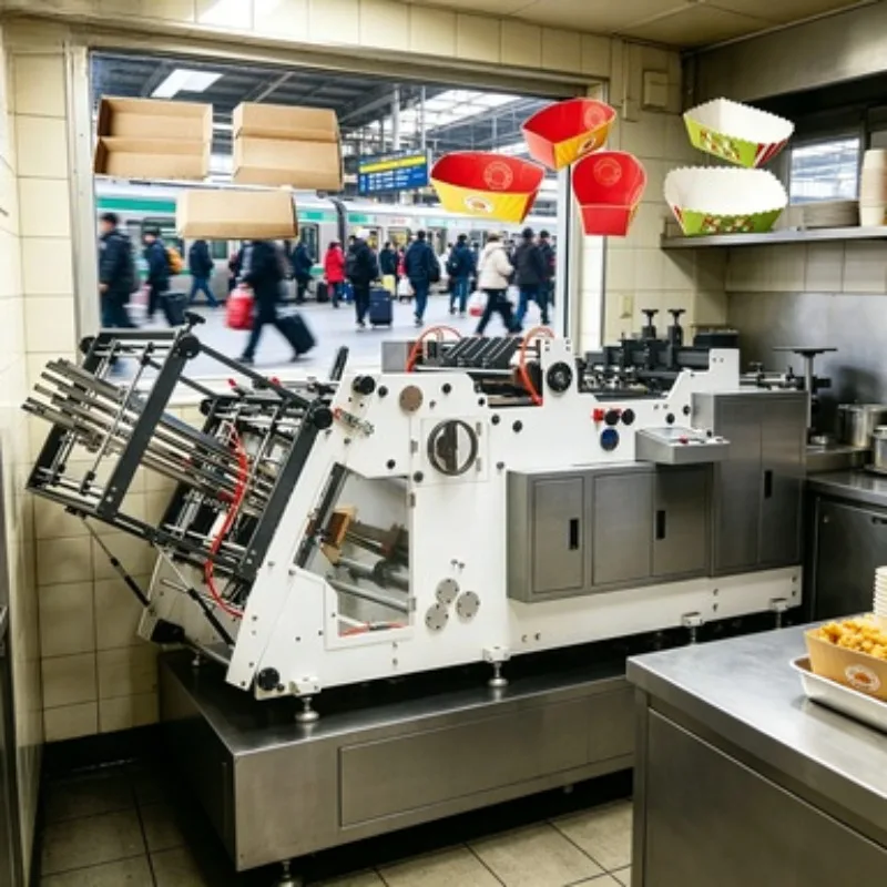 Kraft Paper Hamburger Box Making Machine 160pcs/min Fully Automatic Forming Equipment Carton Erecting Machine Disposable Sale