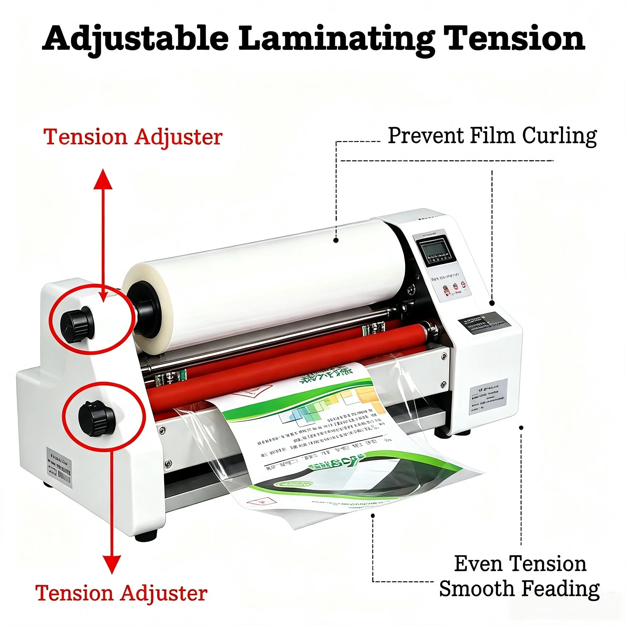 350mm Hot & Cold Roller Laminator V350, Digital Display, Safety Protection；V480 Thermal & Cold Mount Laminating Machine