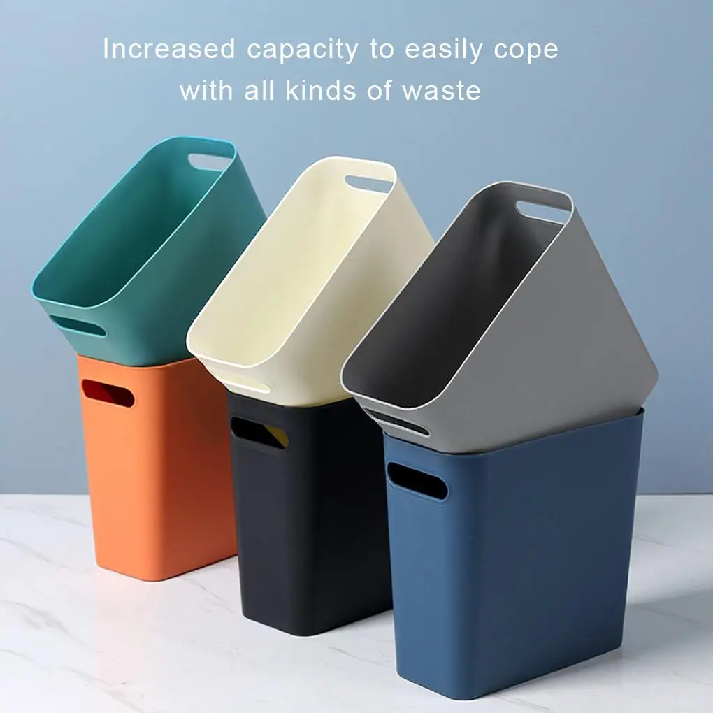 Trash Can Wastebasket Garbage Container Space-Saving Kitchen Dormitory