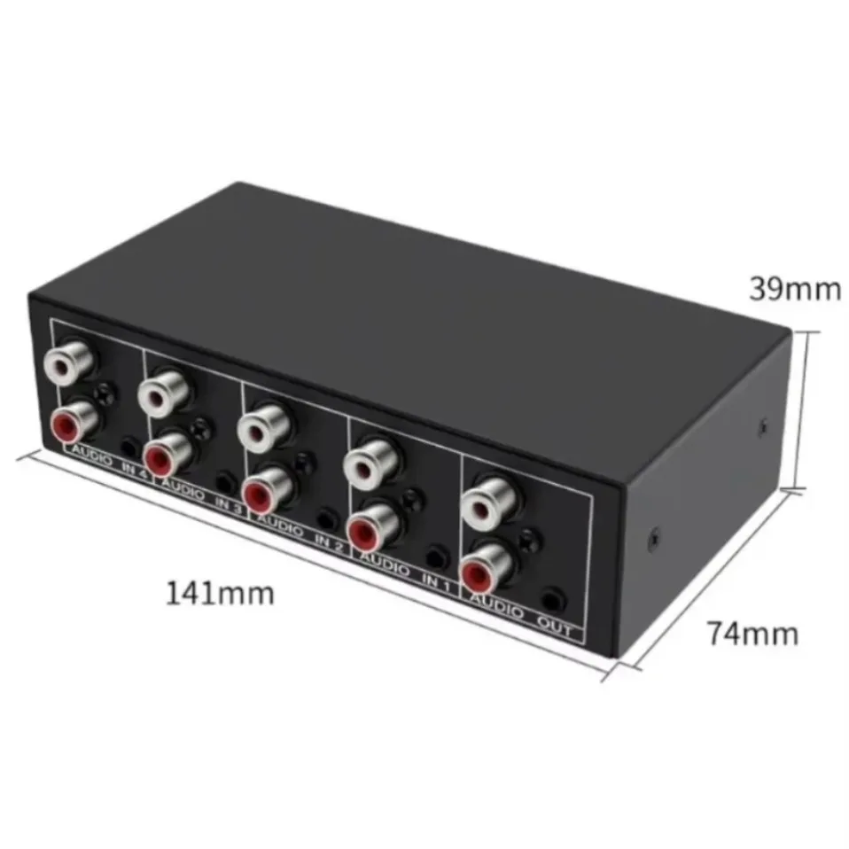 Audio Input Selector Switch Box 4-Way 3.5mm Stereo Sound Splitter For Game Console Laptop Headset Speaker Live Broadcast Use