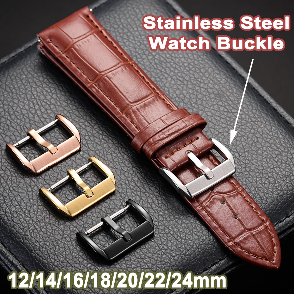 Edelstahl-Uhrenschnalle, Dornschließe, Metalle, Lederarmband, Knopf für Seiko-Uhrenarmband 12, 14 mm, 20 mm, 18 mm, 16 mm, 22 24 mm, Zubehör