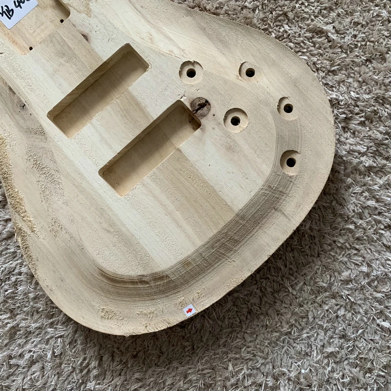 Low Price Active Bass Guitar Body Solid Basswood Right Hand Unfinished  Tiny Damages and Dirty YB408