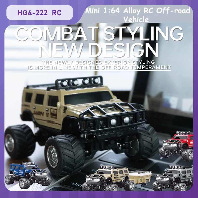 

Новый радиоуправляемый автомобиль HG4-222 Мини 1:64 Сплав RC Внедорожник 2.4G RC Hummer Модель альпинистского автомобиля с фонарями буксирного ящика Управление через приложение Подарок