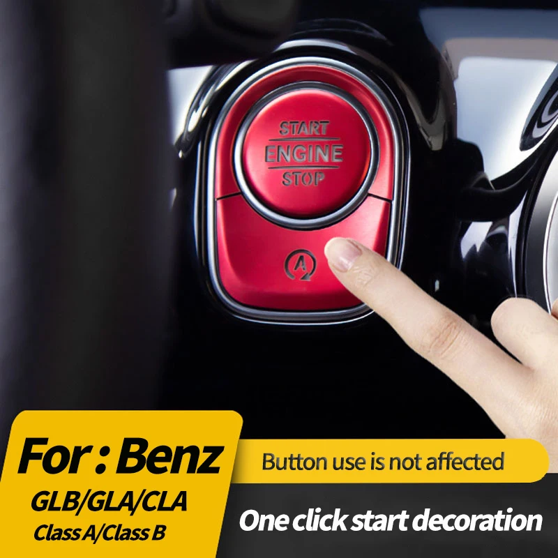 자동차 원 클릭 시동 정지 스위치 단추 링 장식 스티커, 메르세데스 벤츠 A B 클래스 CLA GLA GLB C118 W247 200 액세서리