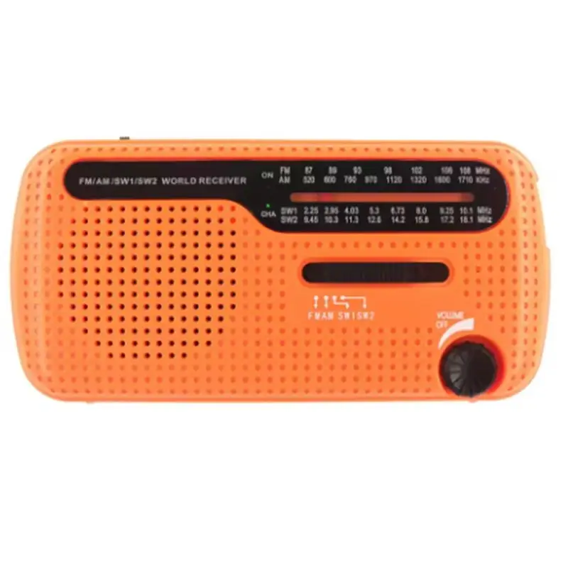

B29C-Portable Solar Hand Crank Radio USB Portable Outdoor Emergency Speaker Emergency Hand Crank Radio Orange