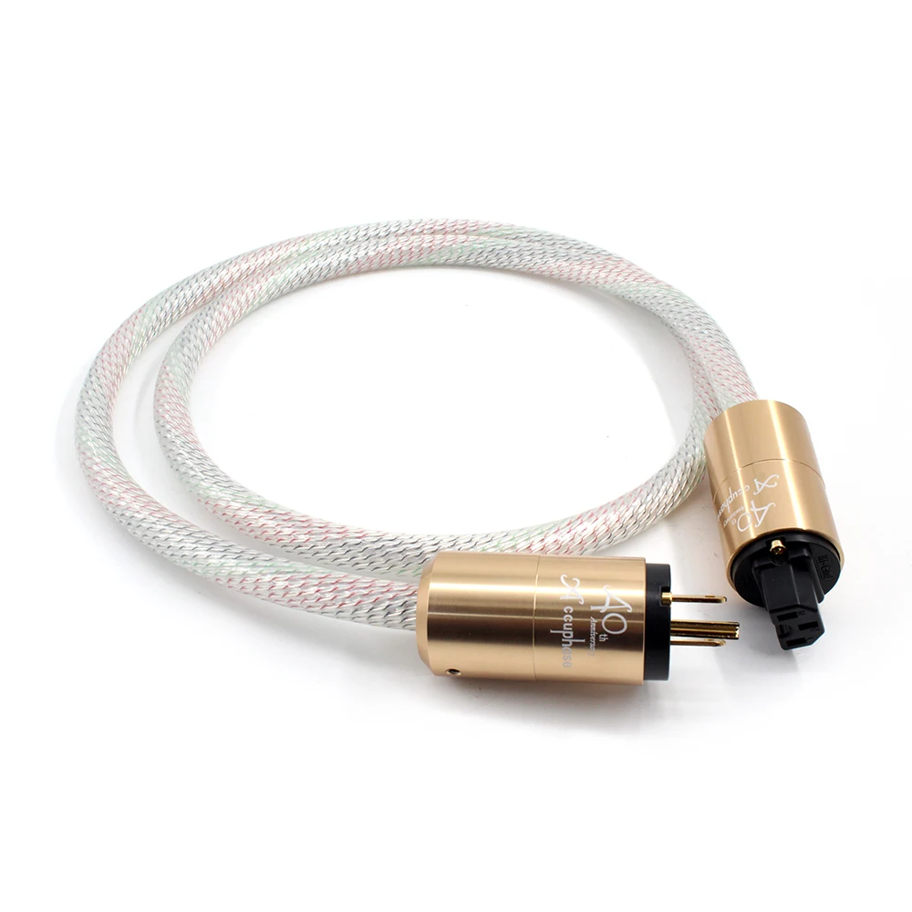 High Quality 12cores Valhalla power Cable cord EU/US POWER CABLE 7N OFC Power Cord with Gold Plated Plug Amplifier CD