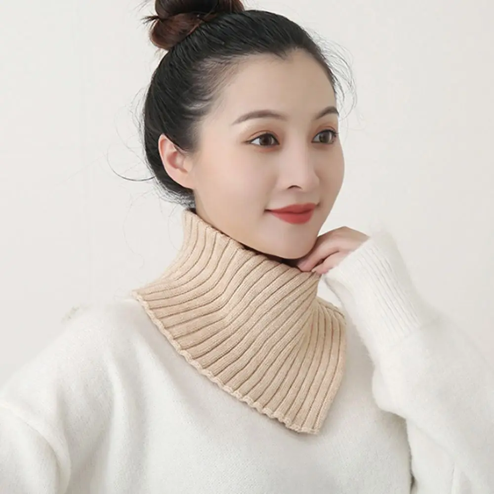 Fashion Neckerchief Knitted Fake Collar Scarf Women Turtleneck Neck Warmer Detachable Winter Warm Windproof Scarf