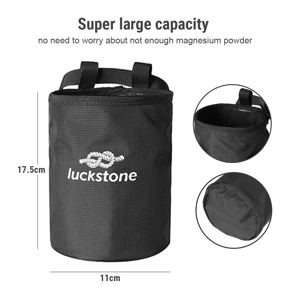 Outdoor Camping Climbing Chalk Bag with Adjustable Waist Belt and Brush for Rock Climbing Magnesium Powder Storage Pouch