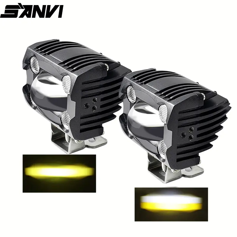 SANVI 2PC 12V 24V  LED Spotlight Work Light Fog Lights For Car Motorcycle Truck ATV SUV Off Road  Auxiliary Lamp 6000K 3000K 90W