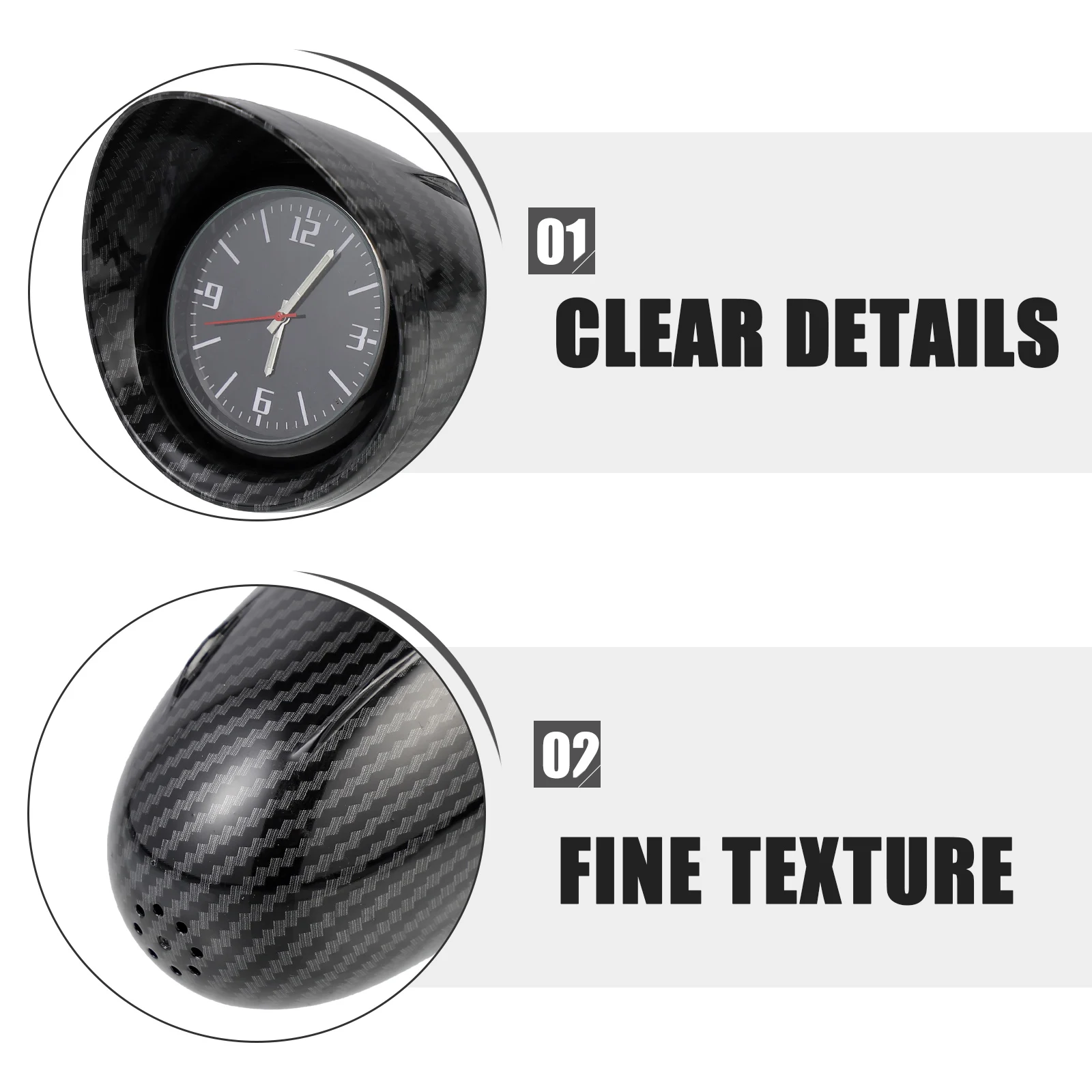 

1pc Car Dashboard Luminous Quartz Clock Vehicle Clock Glass Mirror Zinc Alloy Housing Stable Performance Fashionable Design Car