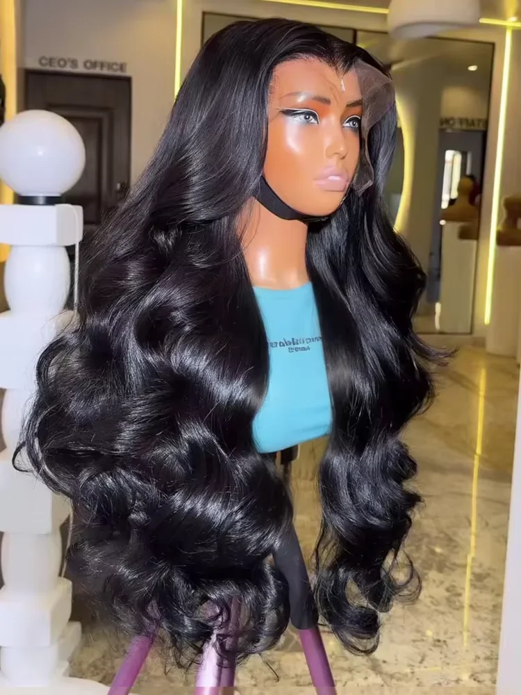Body Wave 30 Inch 13X4 HD Lace Front 100_ Raw Natural Black Wig PrePlucked 13x6 Lace Frontal Brazilian Human Hair Wigs For Women