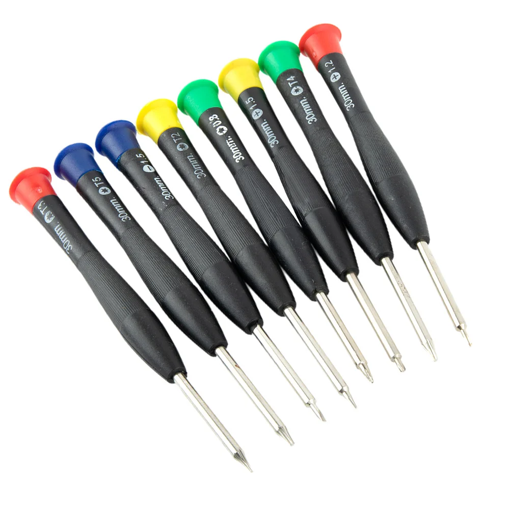 8 Pcs Precision Torx Cross Screwdriver Set Hand Screwdriver T3 T4 T5 PH000 SL1.5 Head For Watch Clock Repairing Manual Tools