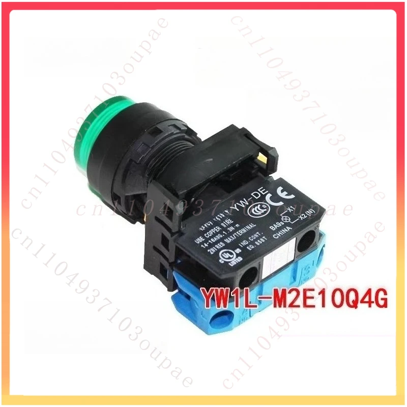 

Кнопка-переключатель Hequan IDEC YW1L-M2E10Q4G зеленая, с подсветкой, самовозвратная, 1 нормально открытый контакт, 24В