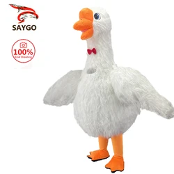 SAYGO Inflatable Goose Mascot Costume For Adult Men Goosey Swan Cosplay Customize Suit Mascotte Carnival Funny Furry Fursuit