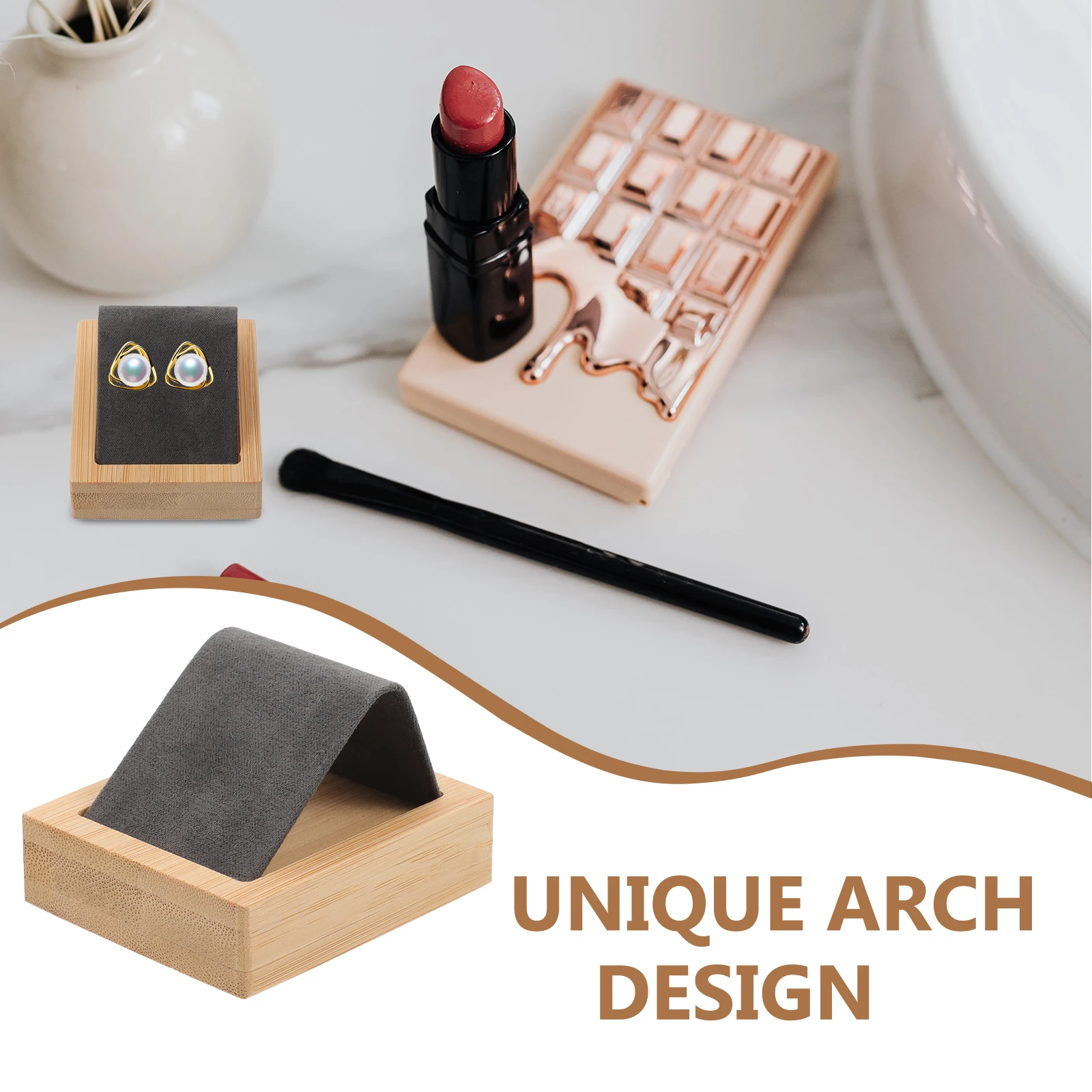

Earrings Display Stand Gray Arch Holder Jewelry Rack Small Organizer for Selling Stud Earrings Secure Practical