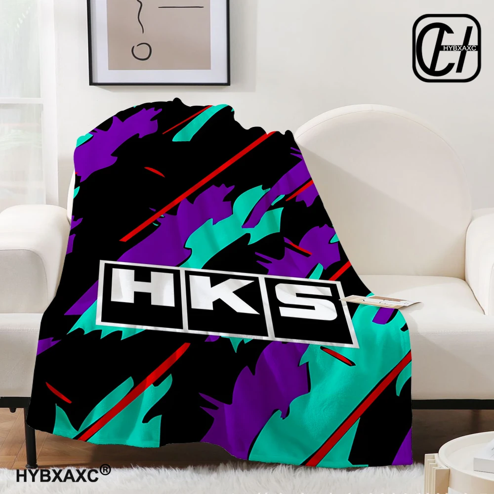 Manta con estampado de logotipo de coche de carreras HKS, manta cálida, suave y cómoda, forros de cama, regalo de cumpleaños