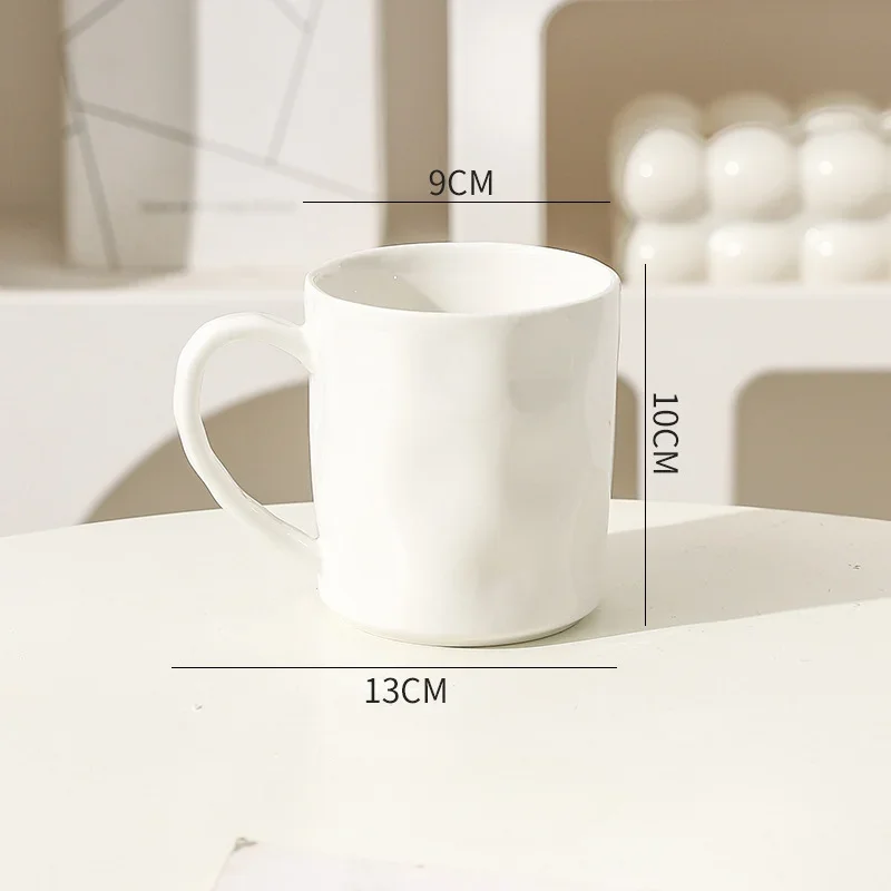 400ml Simple Color Ceramic Cup High-value Coffee Cups Large-capacity Mugs Household Use Hand-painted Couple Breakfast Milk Mug