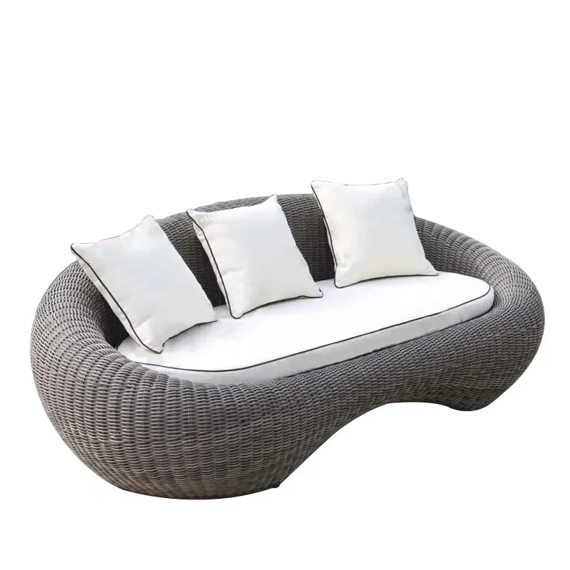 

Outdoor rattan furniture balcony casual round rattan chair sofa B & B hotel terrace waterproof sofa coffee table combination
