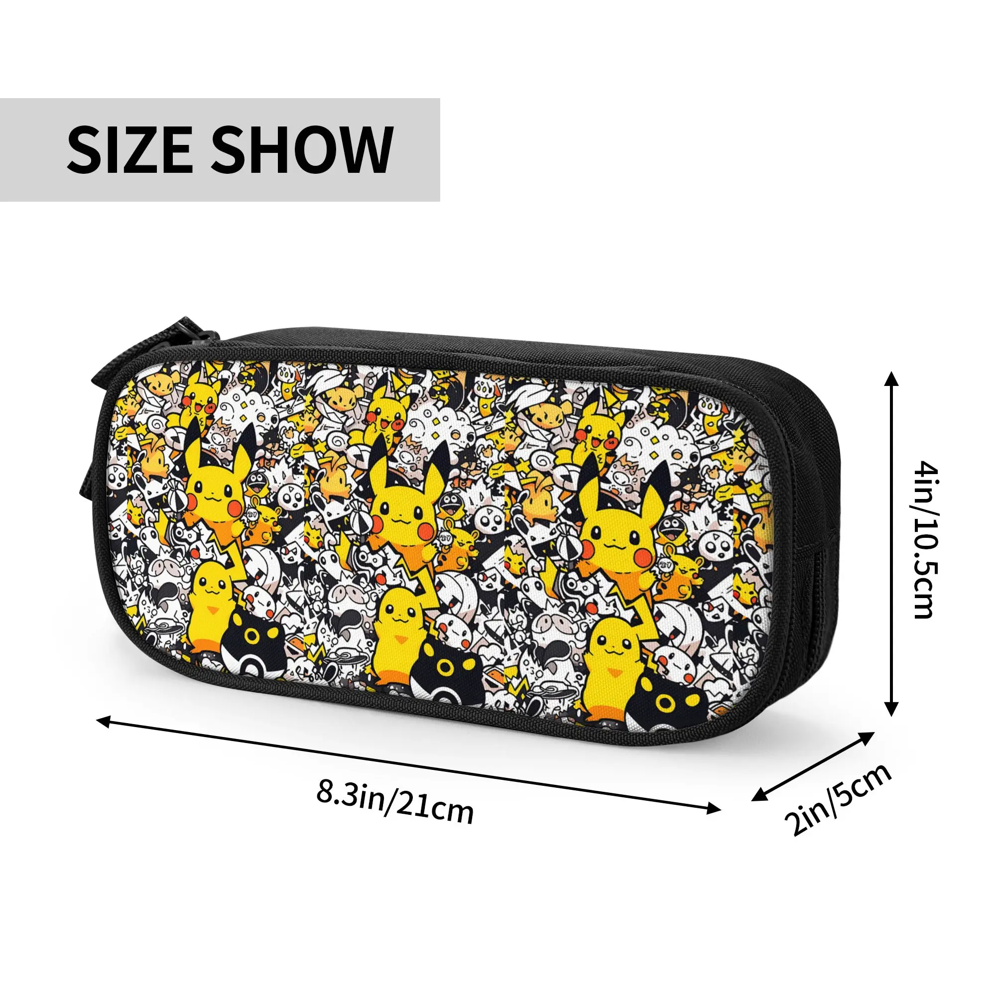 Custom Pokemon Pikachu Large Capacity Bags for Child  School Pencil Bag for Boys Gilrs Kids