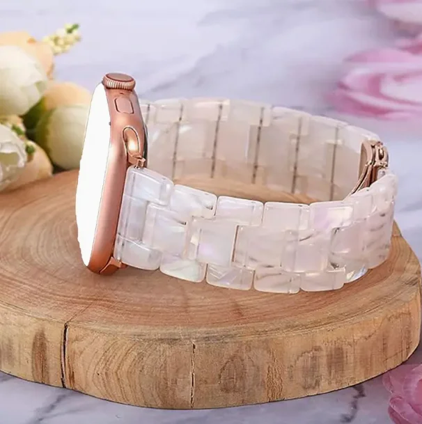 Correa de resina adecuada para Apple Watch serie 1 a 10, compatible con pulseras de modelos de 38 mm, 40 mm, 41 42 44 45 46 mm y 49 mm
