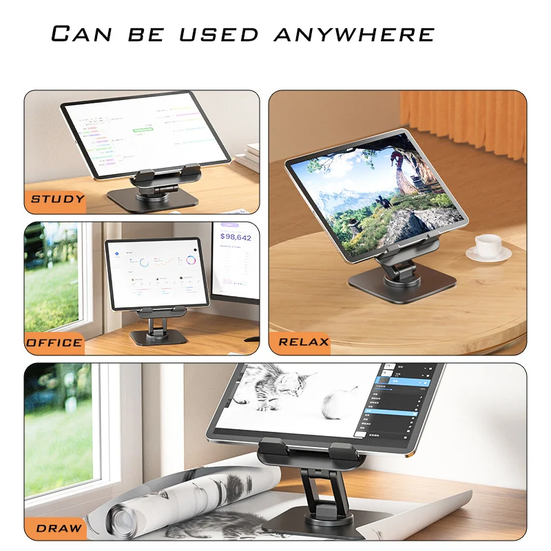 Tablet Stand Cellphone Pad Ipad Holder Accessories For Tablet Stand Foldable Dock 360 Degree Portable Foldable Holder