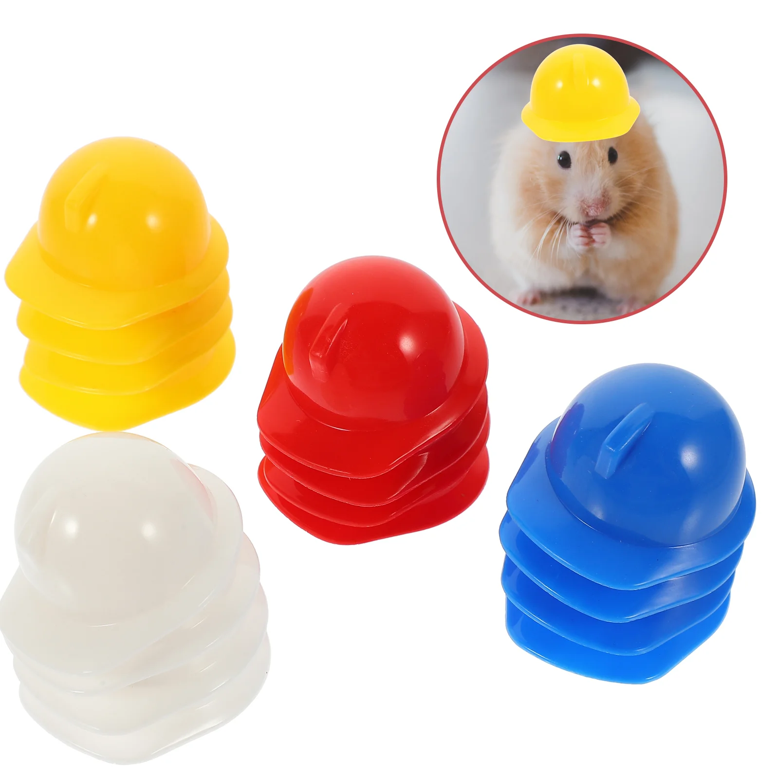 40 Pcs Mini Construction Hat Accessories for Guinea Pig Helmets Cake Topper Pet Miniature