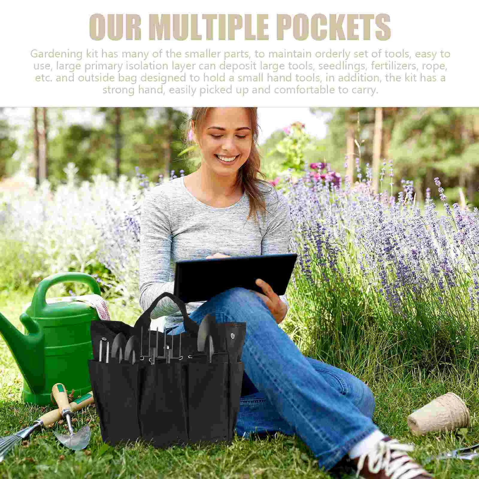 Gardening Kit Canvas Tote Bag Tools Storage Pouch Holder Container Organizer Oxford Cloth Miss