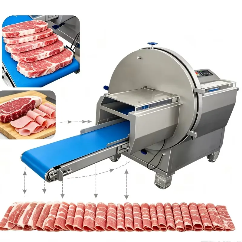 Meat Slicer High Speed Horizontal Commercial Cutting Machine Automatic for Sausage Cheese Steak Bacon Ham Customized