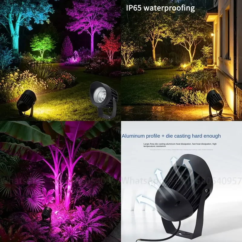Solar Powered LED Garden Lights IP65 Waterproof RGB Color Changing for Outdoor Landscape and Tree Spot Lighting