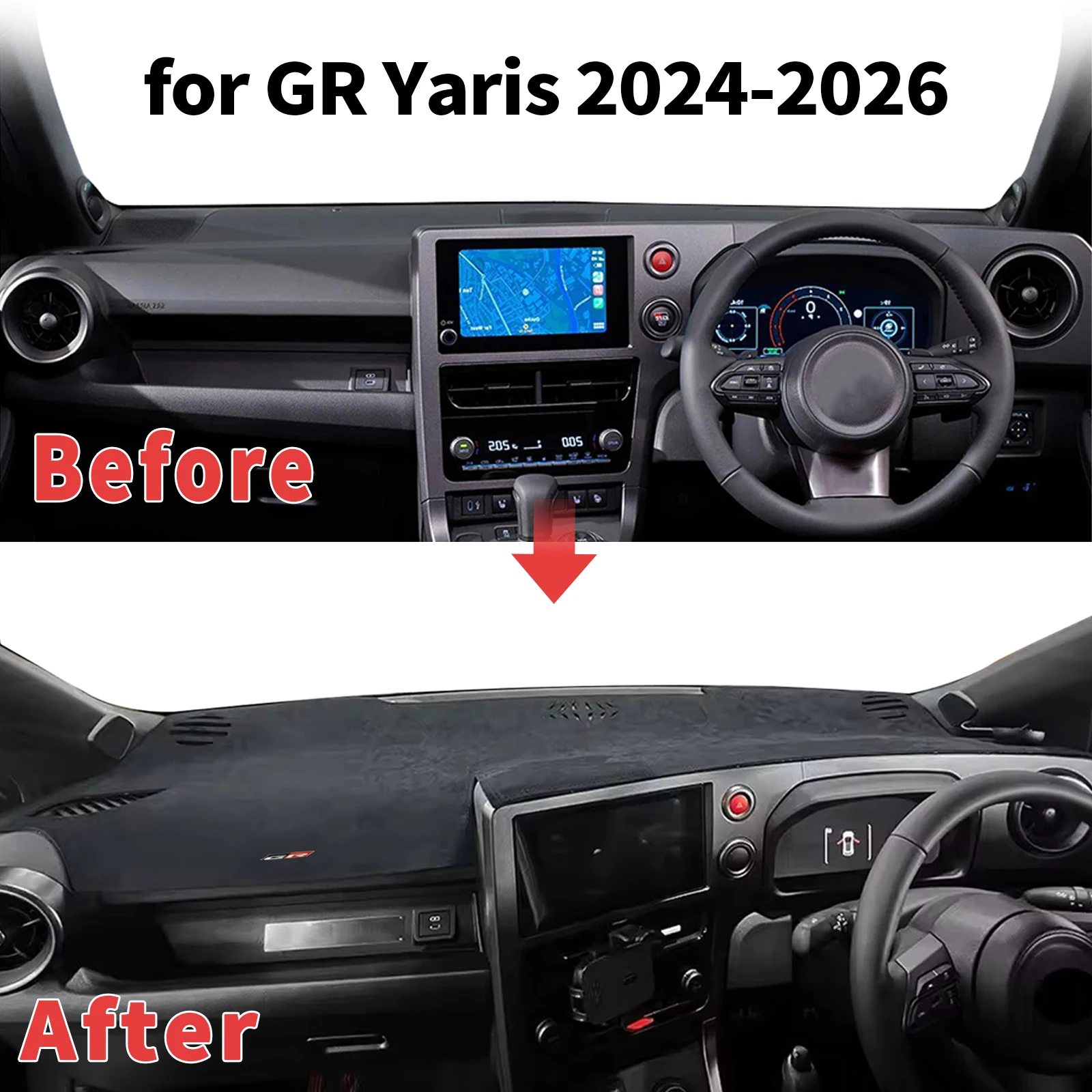 

for GR Yaris 2024 2025 2026 Dashboard Cover Sun Shade Protector Dashmat Anti-Glare UV Block Carpet Mat Automotive Dash Mat
