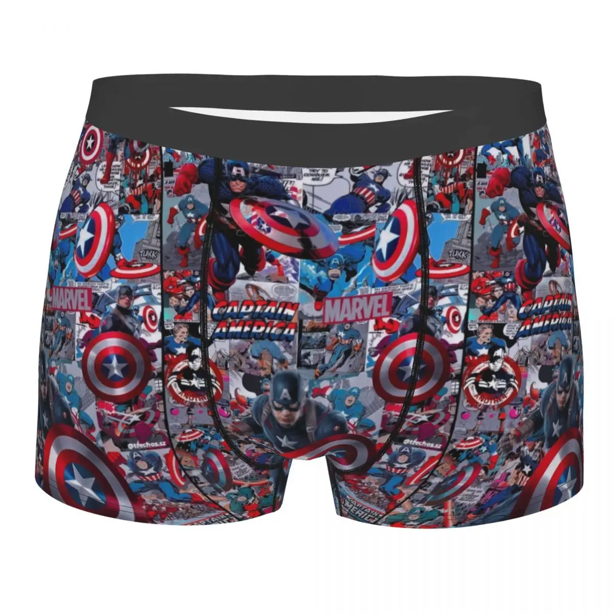 Male Cool Captain America Underwear Boxer Briefs Breathable Shorts Panties Underpants