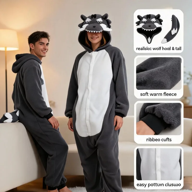 Unisex Rooster-Shaped Onesie Pajamas Adult Women's Party Cosplay Costume Cartoon Outdoor Wearable Animal Suit