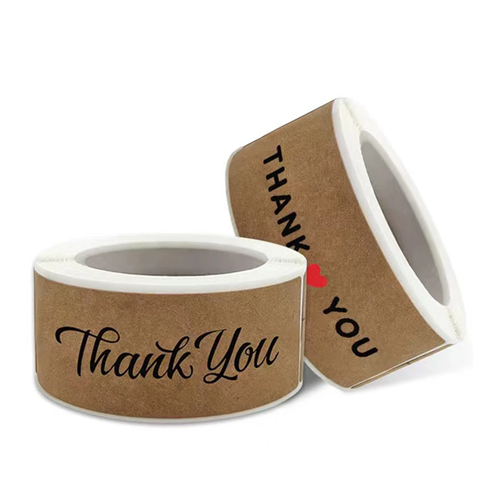 120pcs/roll Kraft Paper Thank You For Your Order Stickers 3x1 Inch Sealing Labels For Small Business Handmade Decor Stickers