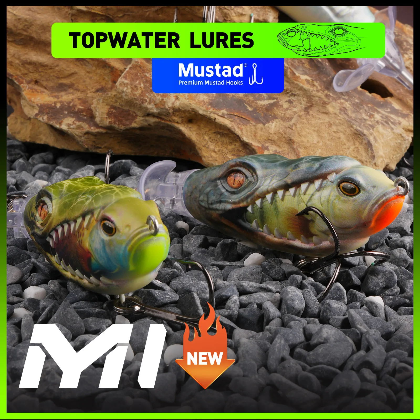 

HANDING M1 Whopper Popper Topwater рыболовная приманка MUSTAD, тройные Крючки, прочная Рыболовная Снасть со стальным кольцом, рыболовная приманка с УФ-краской