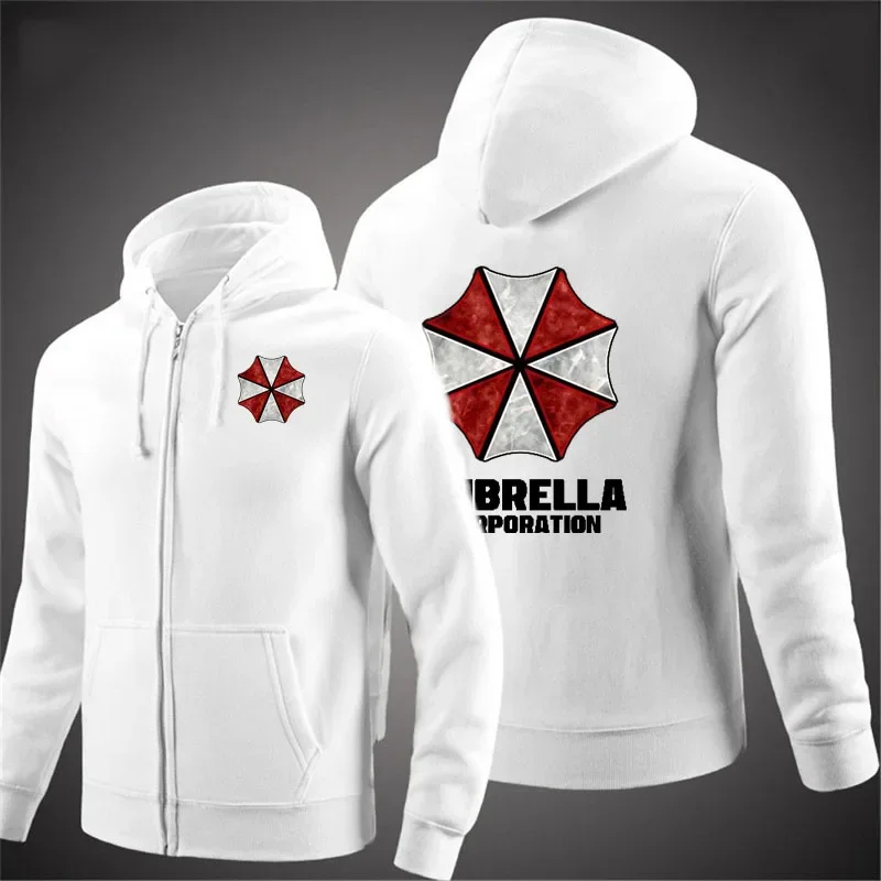 

New solid color men's cotton hoodie loose spring autumn umbrella company printed popular street men's sweatshirt pullover top