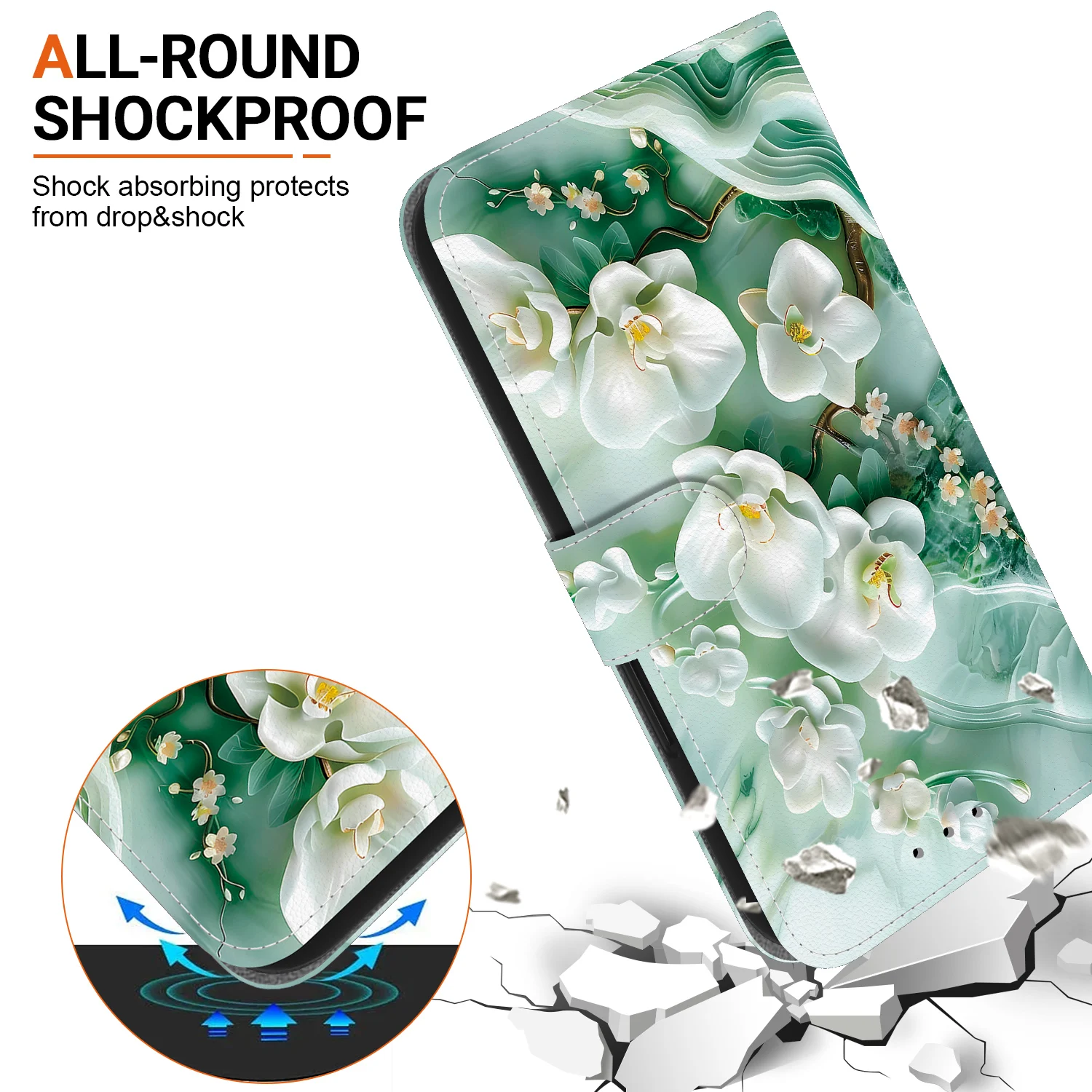 Etui na telefon Beauty do Samsung Galaxy A57 A37 A27 A17 A07 A56 A36 A26 A16 A55 A35 A25 A15 A54 A34 A14 A24, skórzane etui z klapką — zdjęcie produktu 5