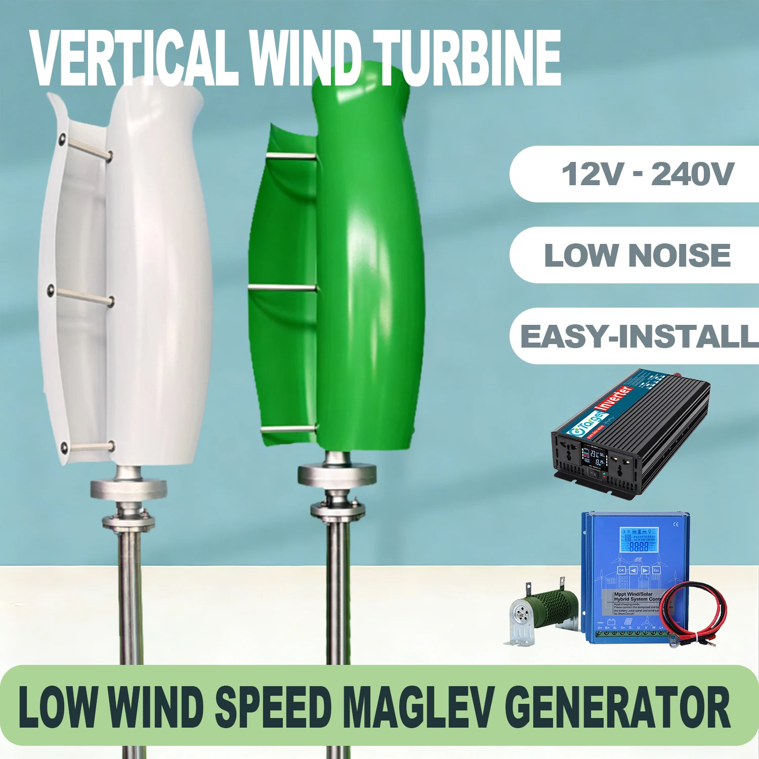 Home Roof Wind Energy Generator 10000W 15000W 20000W 12V 24V 48V 10KW Vertical Axis Wind Turbine Windmill With MPPT Controller