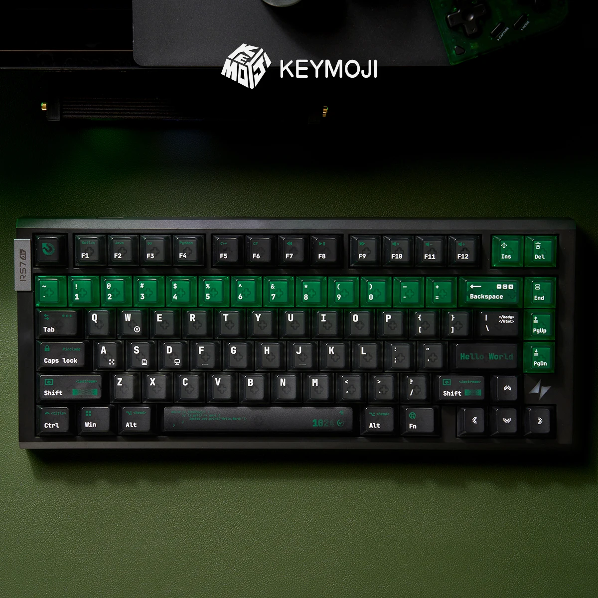keymoji-hello-world-theme-keycap-set-–-matrix-inspired-black-green-cherry-profile-set-149-keys