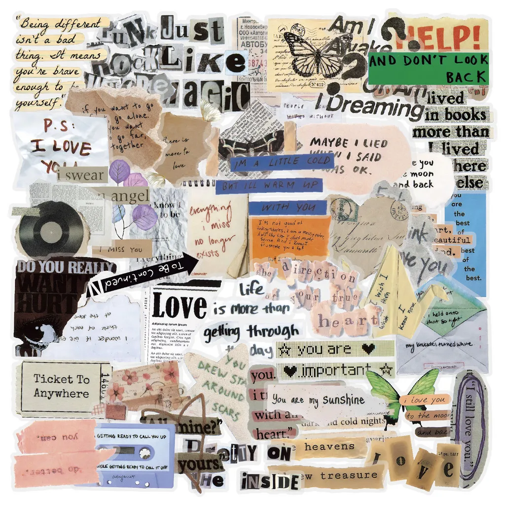 Retro Nostalgic Scrapbooking Sticker Pack 50 Sheets, Art Deco Stickers for Planner and Stationery RecordingYourLife Store