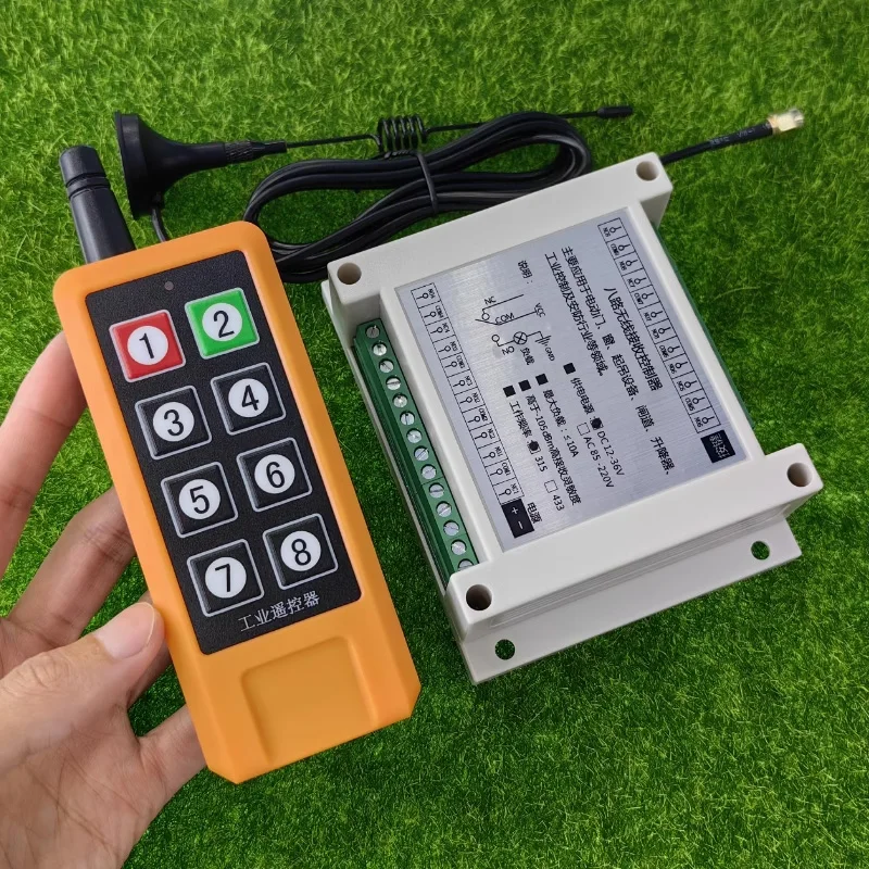 Universal  DC 12V 24V 36V 10A relay 8CH RF Wireless radio remote control switch    Receiver&  Transmitters 433mhz power 1000m