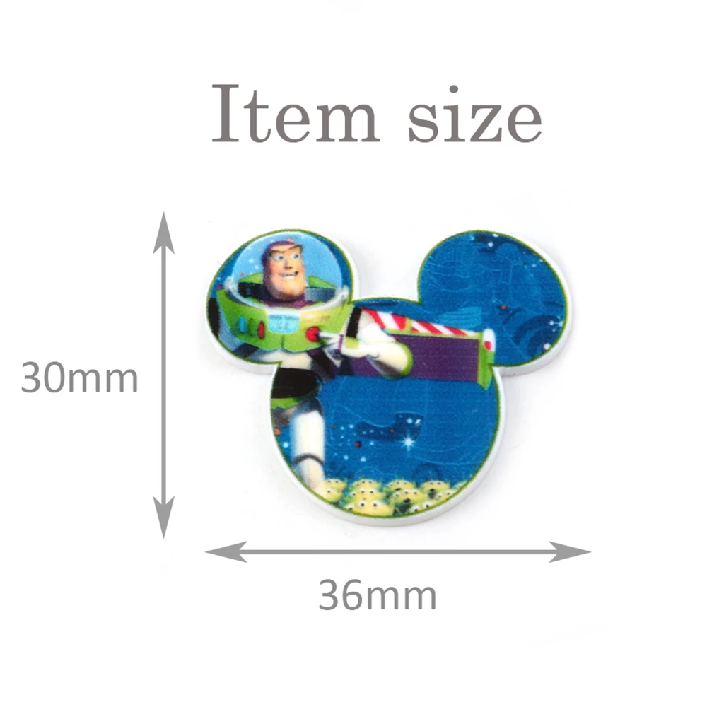 Disney Mickey Mouse Head 5pcs/lot Planar Resin Flatback Craft Supplies Cabochon Scrapbook DIY Hair Bow Bag Material Acrylic